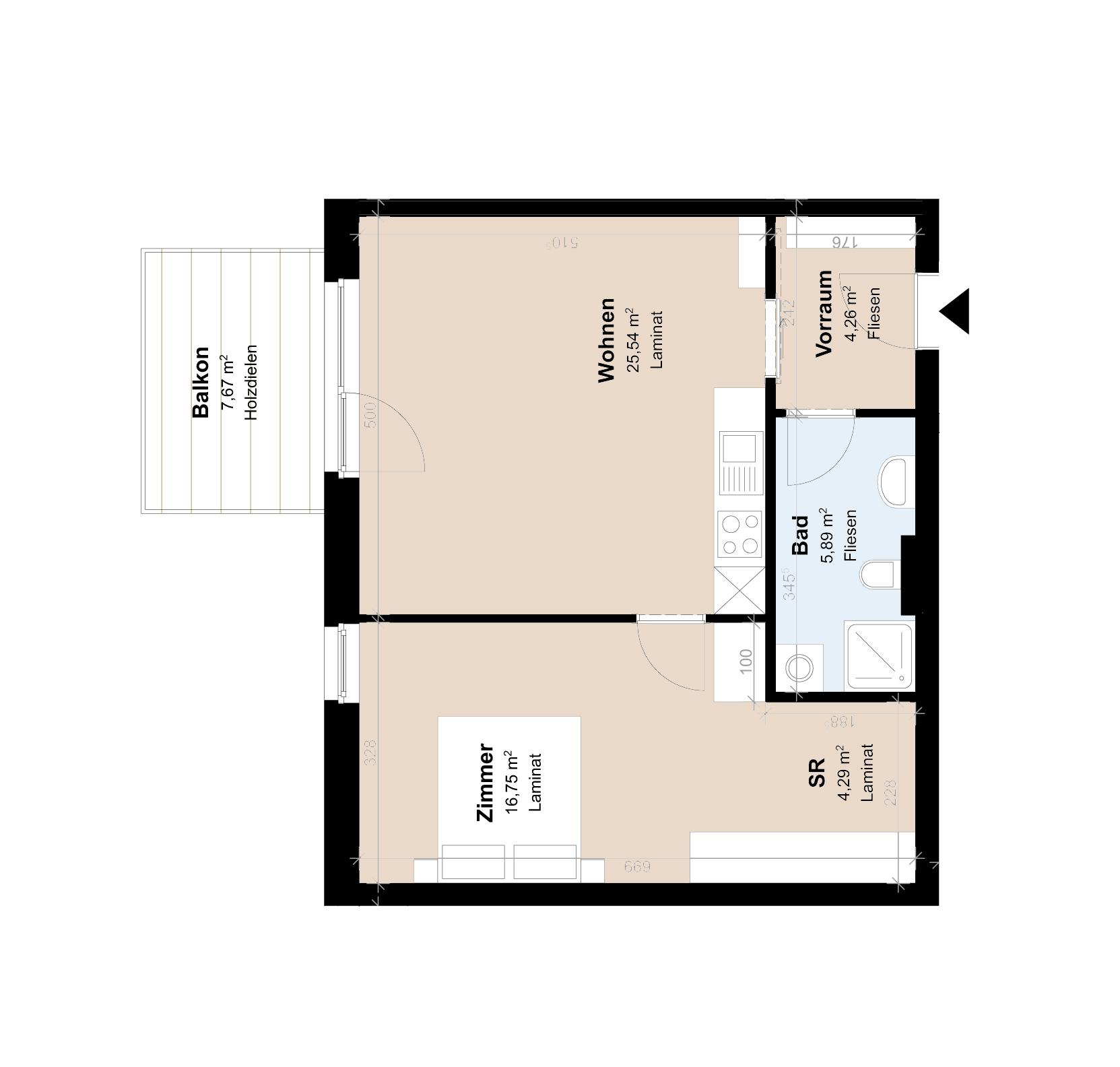 Geförderte Neubauwohnung mit Balkon