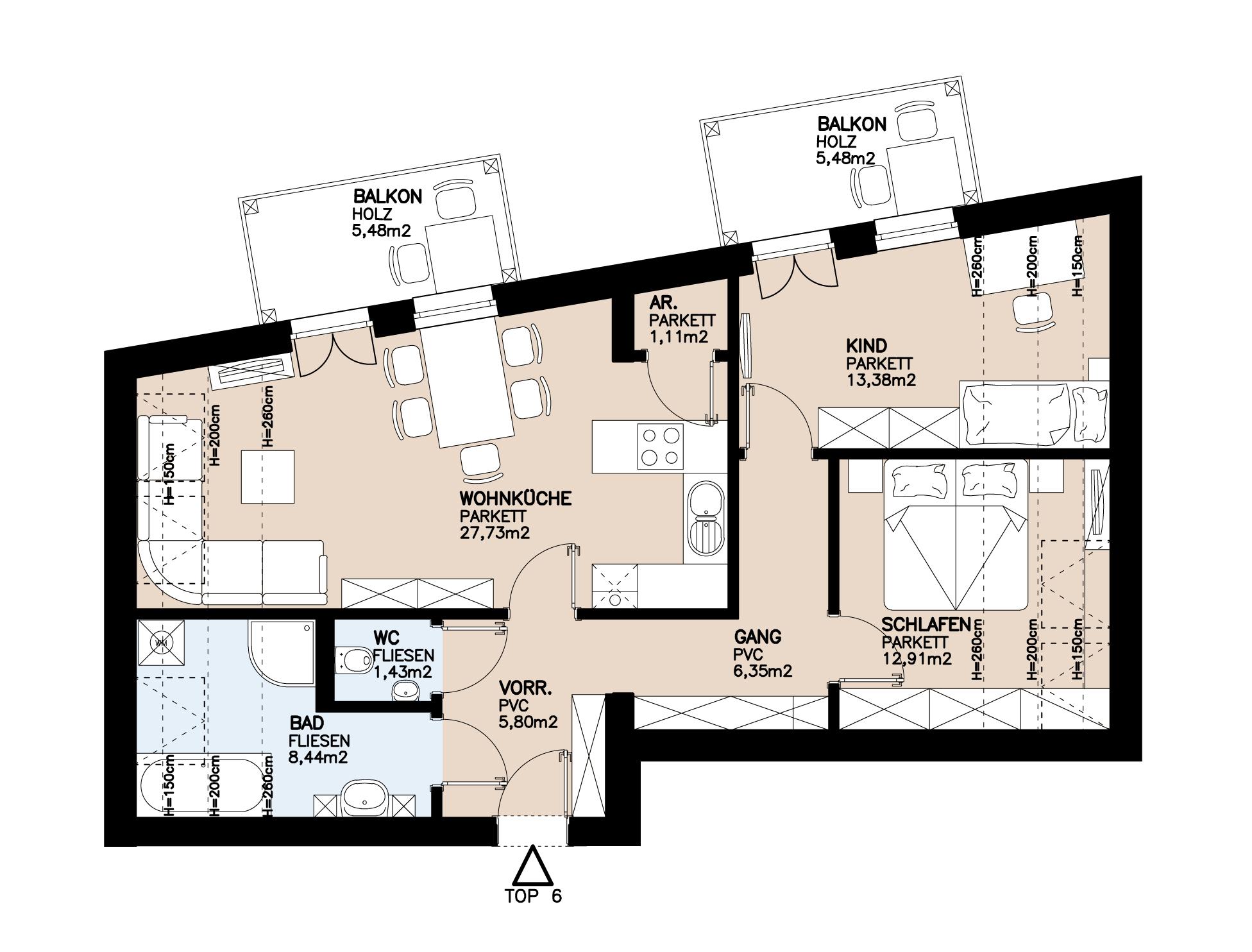 Geförderte Neubauwohnung mit Balkon