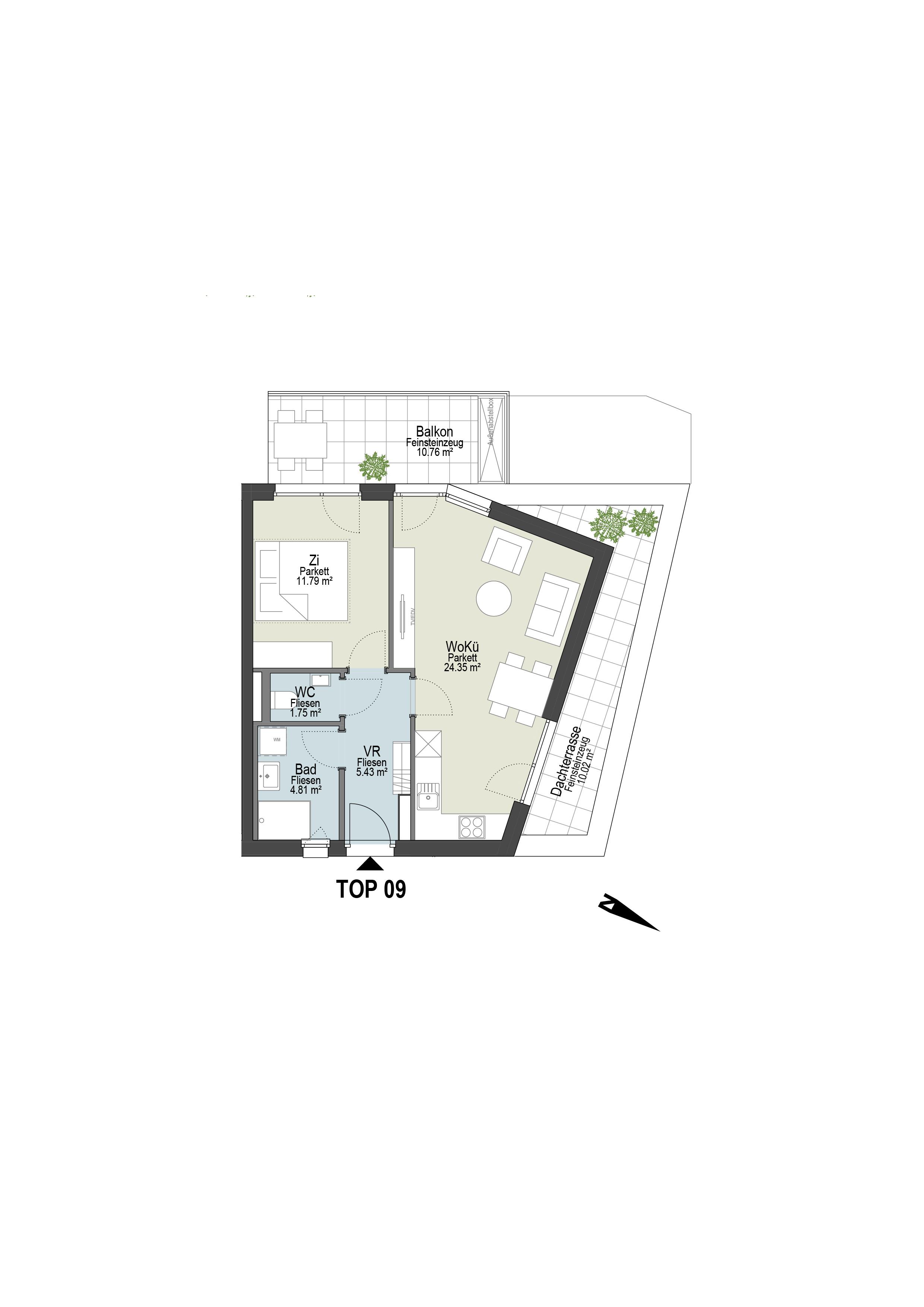Gef&ouml;rderte Neubauwohnung mit Balkon und Terrasse im 2. Stock