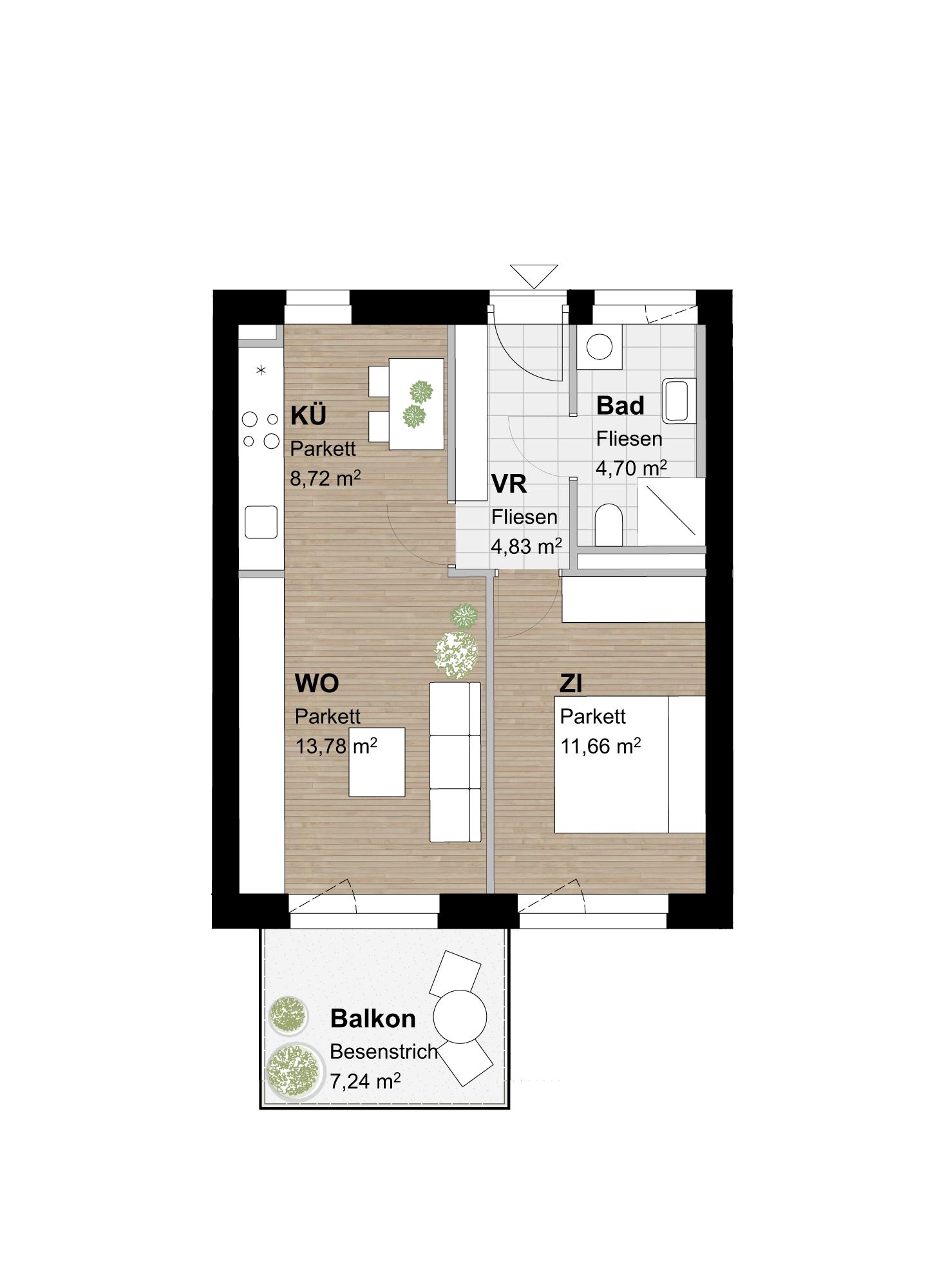 Geförderte Neubauwohnung mit Balkon in 1. Stock Geförderte Neubauwohnung mit Balkon in 1. Stock