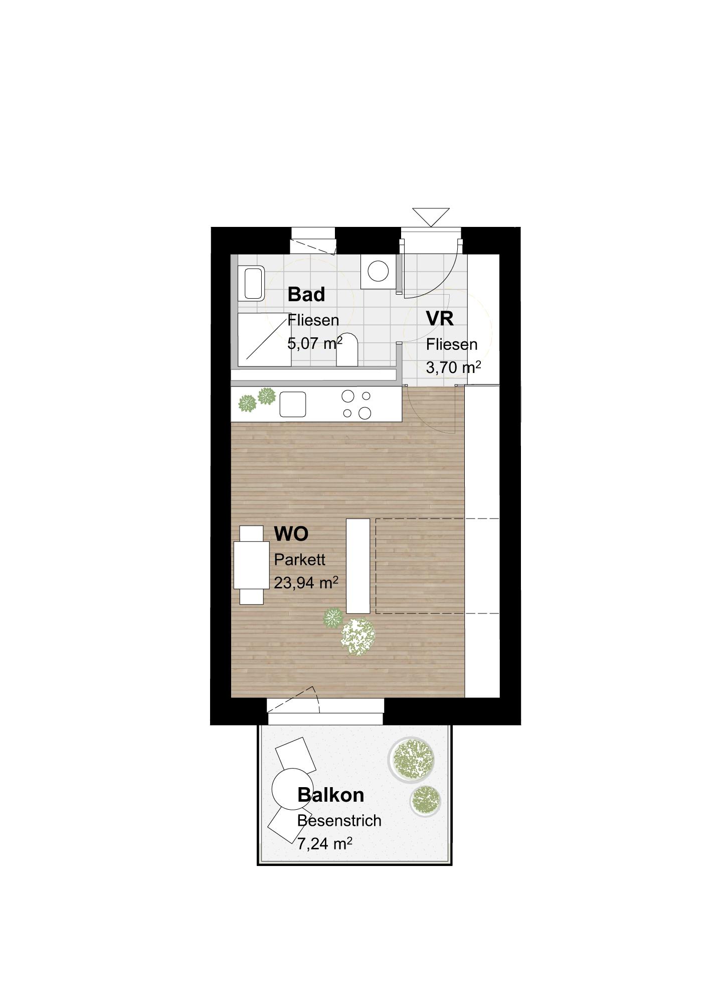 Gef&ouml;rderte Neubauwohnung mit Balkon im 3. Stock