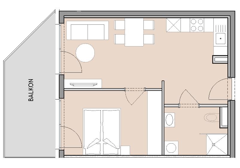 Moderne 2-Zimmer-Wohnung mit Balkon