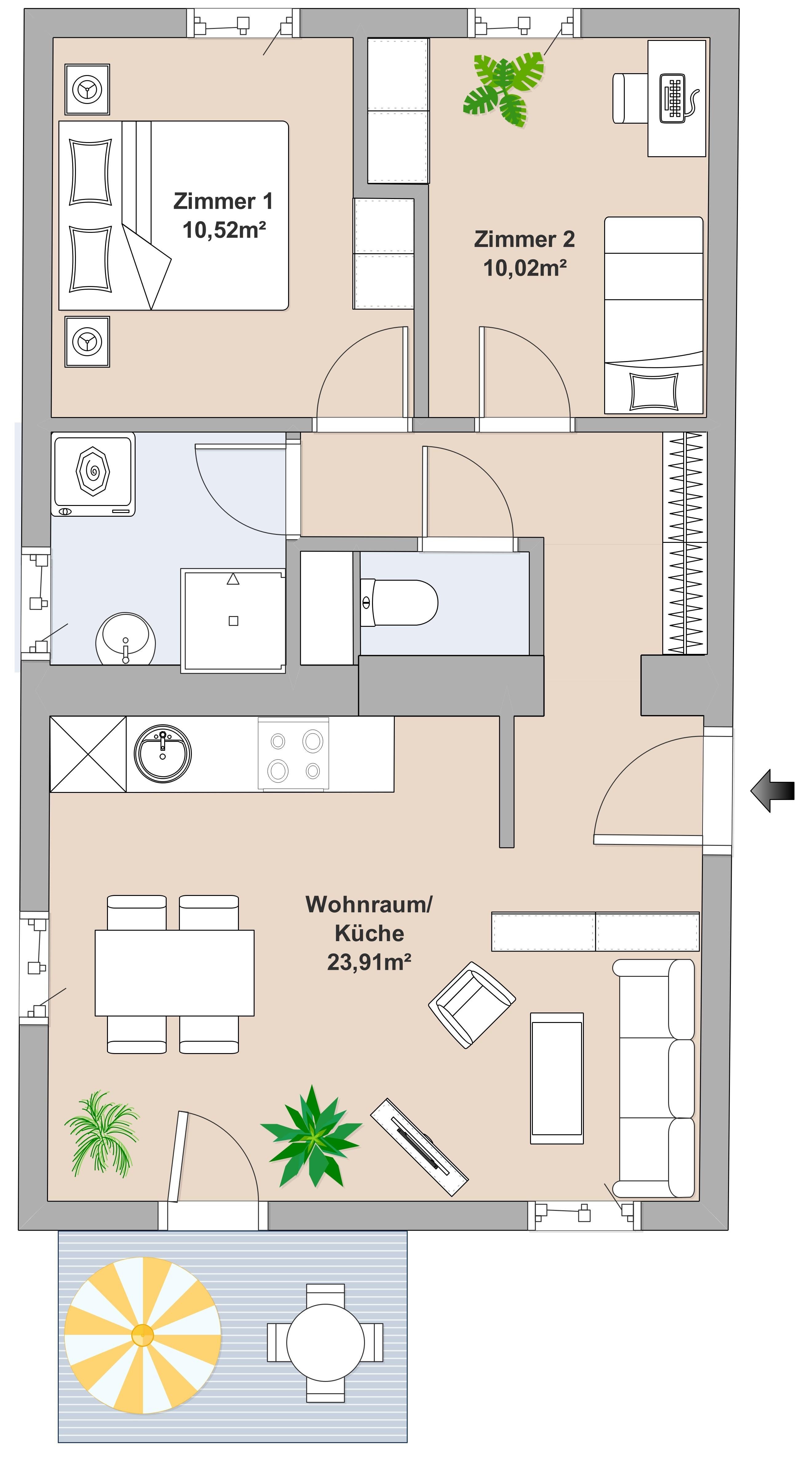 Gef&ouml;rdert & kernsaniert | Tolle 3-Zimmer-Wohnung mit Balkon & Garten