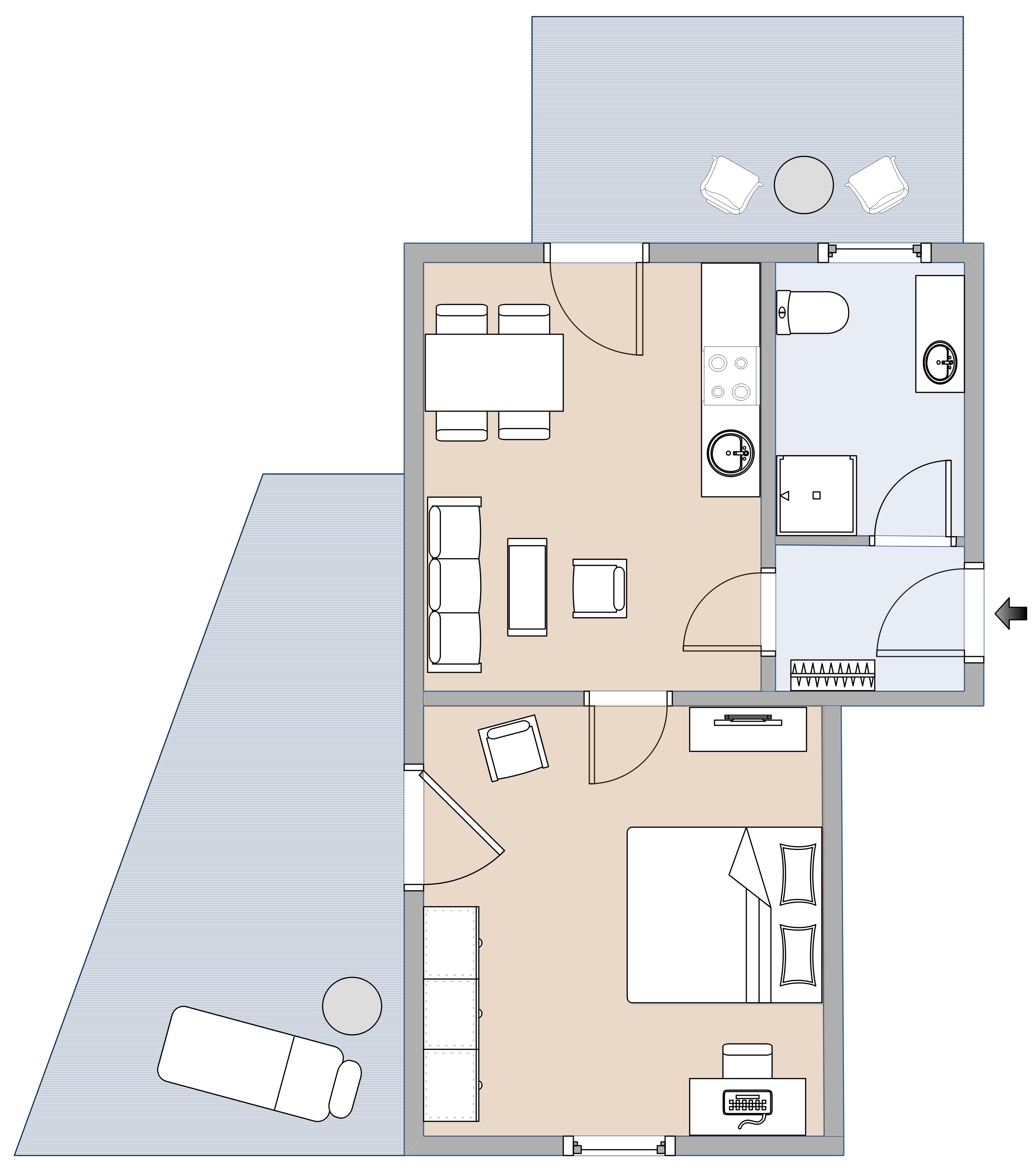 Helle und gut geschnittene 41,36 m&sup2; Wohnung mit Balkon und Terrasse