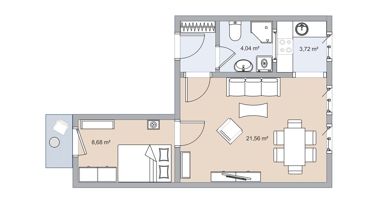 Altbauwohnung mit Balkon