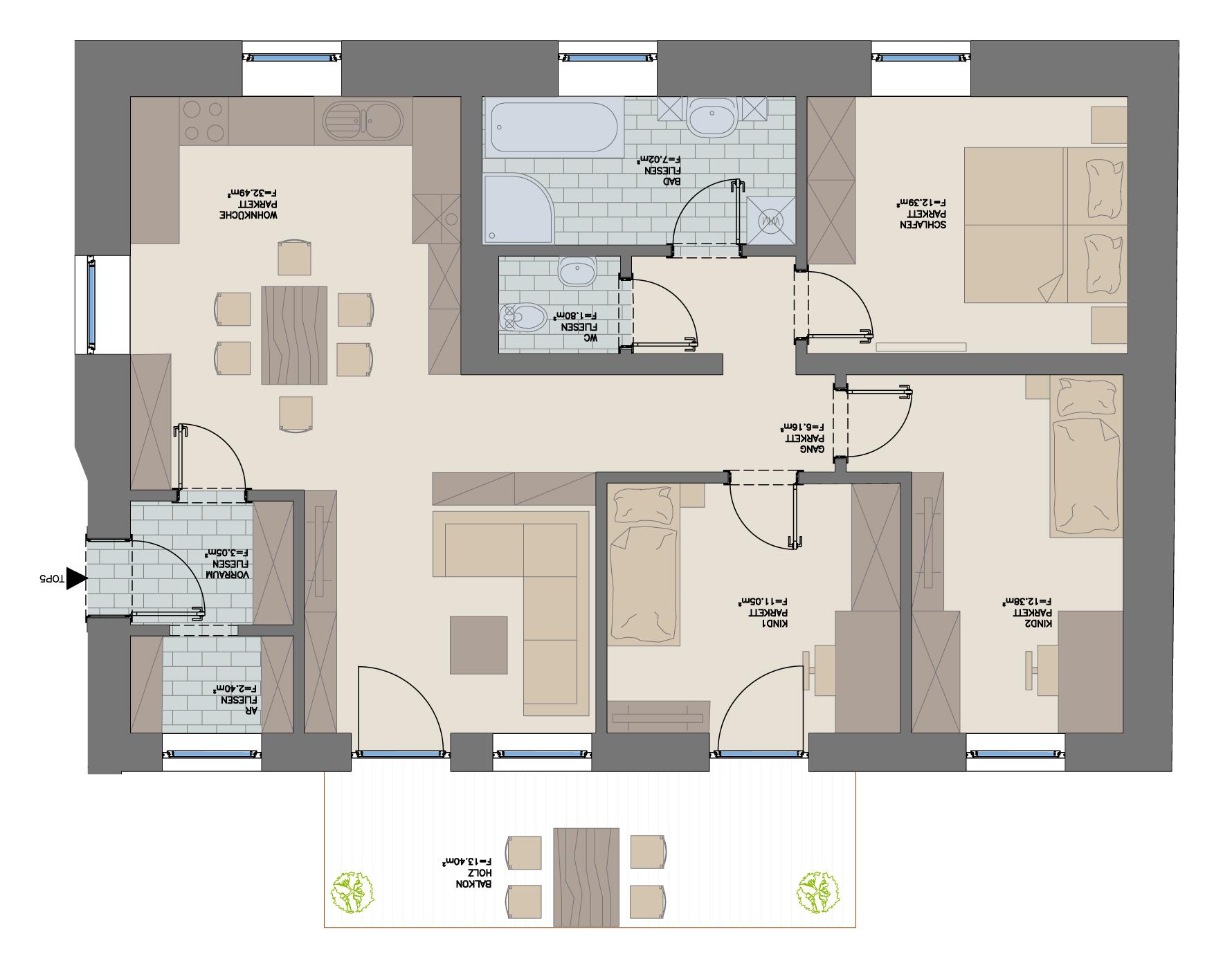 Geförderte Wohnung mit Balkon im 1. Stock